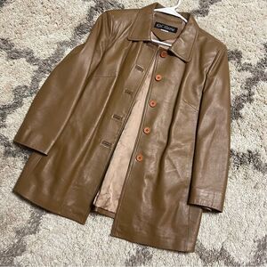 Leather Shirt buttondown sheepskin Jacket